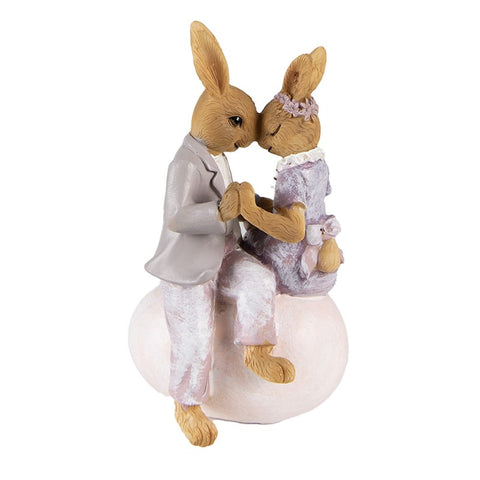 Rabbits in love on egg