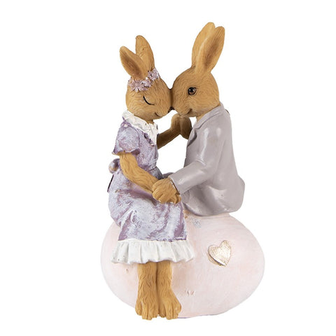 Rabbits in love on egg