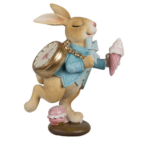 Rabbit with clock and ice cream