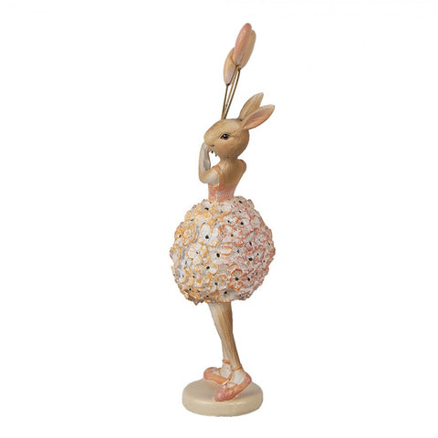 Statuetta Decorativa Coniglio con Palloncini - 11x7x21 cm