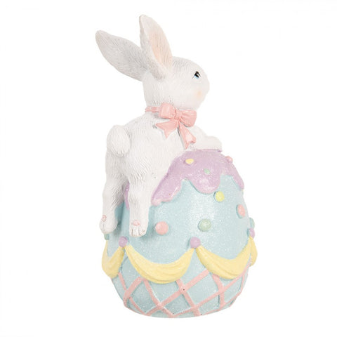 Decoración de conejo sobre huevo - 9x9x17 cm