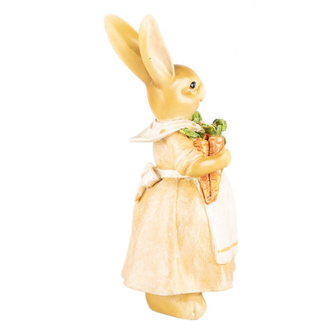 Statuetta Decorativa Coniglio con Carote - 10x8x20 cm