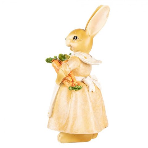 Statuetta Decorativa Coniglio con Carote - 10x8x20 cm