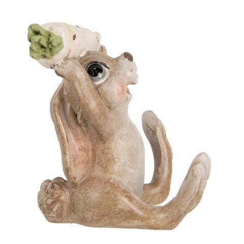 Statuetta Decorativa Coniglio con Carota - 6x5x7 cm