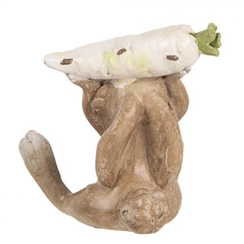 Statuetta Decorativa Coniglio con Carota - 6x5x7 cm