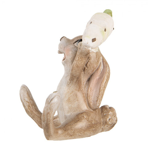 Statuetta Decorativa Coniglio con Carota - 6x5x7 cm