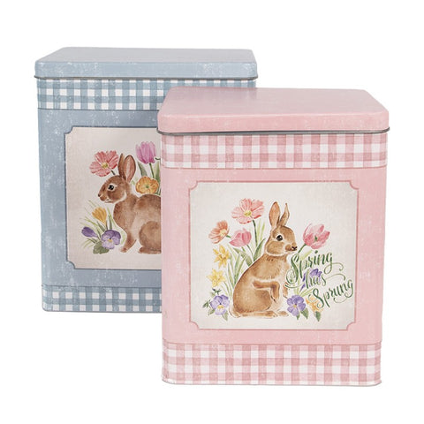 Set di Scatole di Latta (2 pezzi) – Stile Shabby Chic