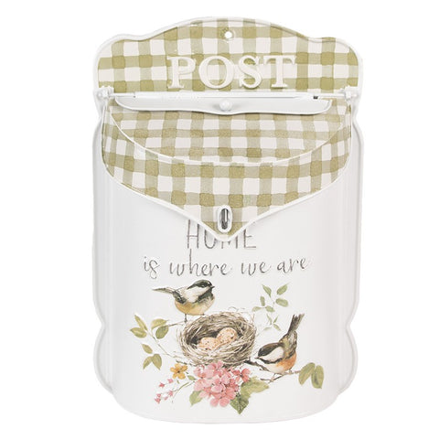 Cassetta della Posta Shabby Chic 27x8x39 cm – Stile Vintage con Uccellini e Nido