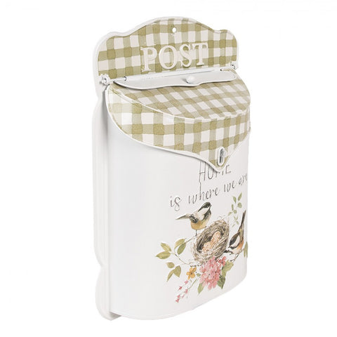 Cassetta della Posta Shabby Chic 27x8x39 cm – Stile Vintage con Uccellini e Nido