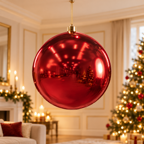 Palla di Natale Gigante Oro e Rossa – Goodwill, 50cm