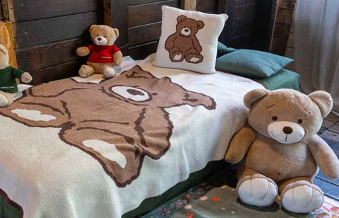 Fodera Cuscino Knitted 45x45 – Orso o Pan di Zenzero