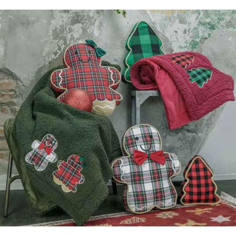 Plaid Natalizio “Family” – Coperta Morbida con Inserti Tartan – 155×205 cm – L’Atelier 17