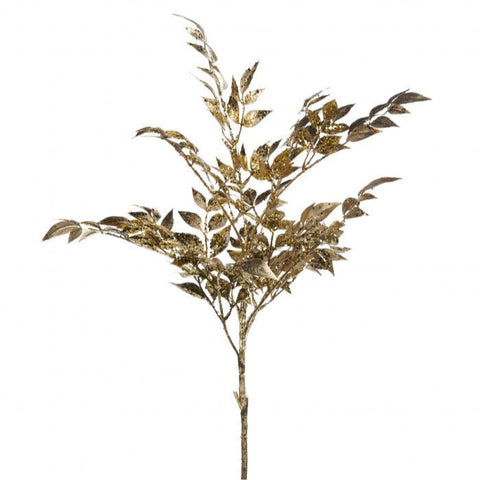 Stelo Decorativo Foglie Dorate Metallizzate con Glitter 96 cm – Goodwill