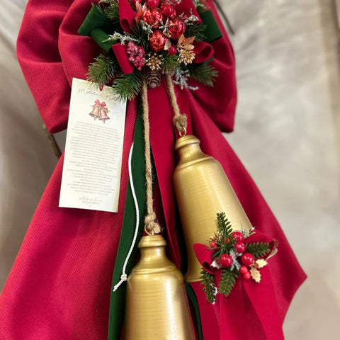 Fioccò Melodie di Natale con Campane Dorate H80 cm - Rosso o Verde | Madame Fioccò