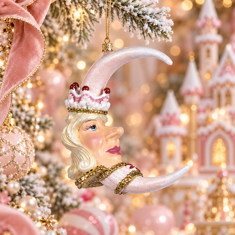 Adorno navideño Goodwill Candy Moon de 12 cm, de vidrio pintado a mano