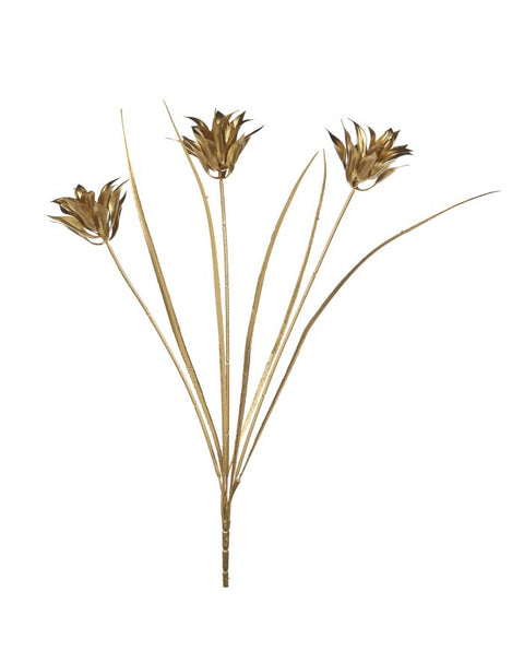 Stelo Decorativo con Fiori Metallici Dorati 100 cm – Goodwill