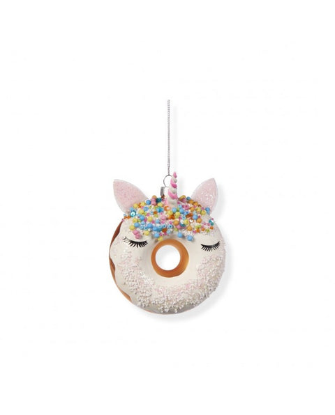 Decorazione Donut Unicorno Rosa/Bianco 12 cm – Goodwill Christmas Collection