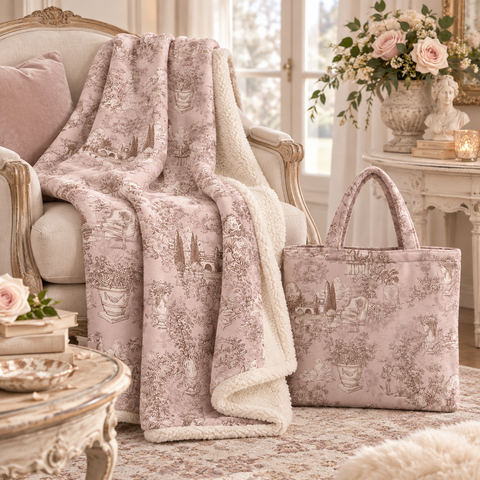 Plaid Invernale Sherpa Rosa 440 GSM – Toile Du Borgo by Blanc Mariclò, 140x170cm