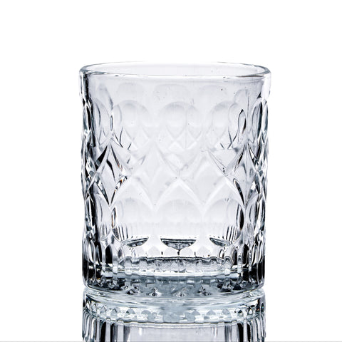 Set 6 Bicchieri in Vetro Intagliato Yivette da Acqua e Drink - 300ml