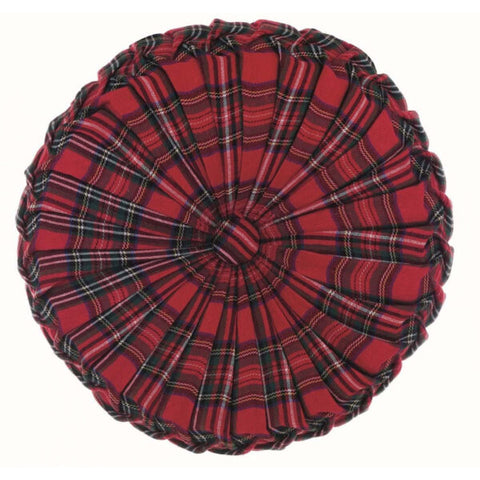 Cuscino Rotondo Tartan con Bottone by Blanc MariClò, Ø35cm