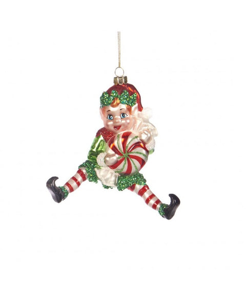 Addobbo Natalizio “Elfo Lecca-Lecca” Goodwill – 2 Varianti – H 14 cm