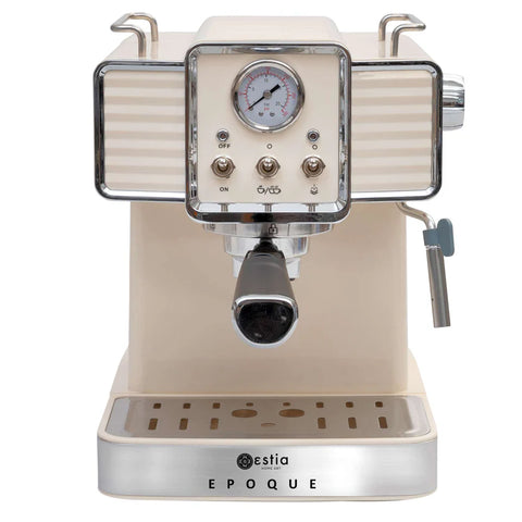 Macchina da Caffè Espresso "Epoque" Crema Retrò - 1.5LT 20bar 1350W, Estia Home