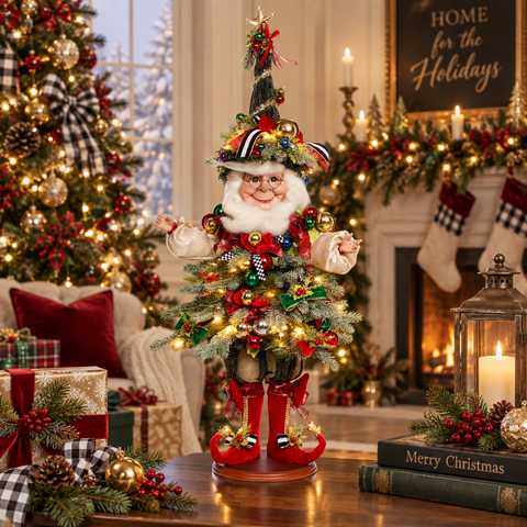Elfo Albero di Natale con Luci Med (Med Xmas Tree Elf W/Lights) - Mark Roberts per Goodwill, 61 cm
