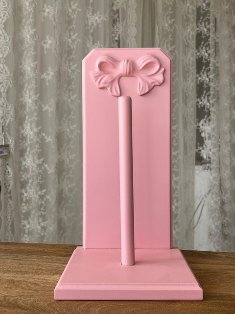 Porta Scottex in Legno Artigianale con Fiocco - Completamente realizzato a mano