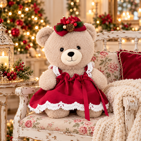 Orsetti Natalizi Vestiti Angelino, Angelina, Hansel e Gretel – Linea Teddy by Mata Creazioni, H 30 cm