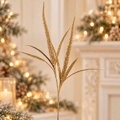 Stelo Decorativo Natalizio Dog Tail Oro Glitterato – Goodwill, 79cm