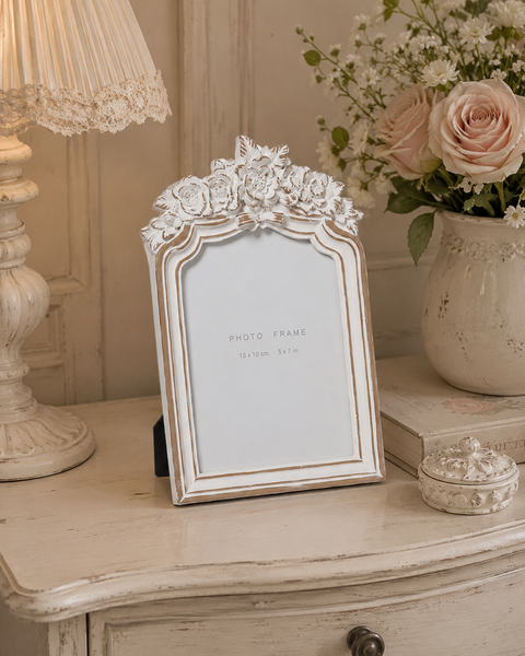 Portafoto Shabby Chic con Fregi Floreali L'Arte di Nacchi - 16,5x25x3 cm