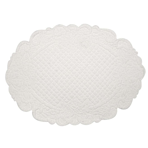 Tovaglietta Americana Ovale Trapuntata Lindsay Avorio 35x50cm 100% Cotone by Blanc Mariclò