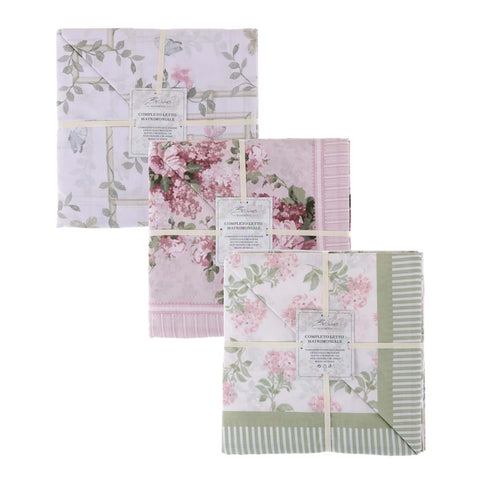 Completo Letto Matrimoniale Collezione Farfalle by Blanc Mariclò – 100% Cotone