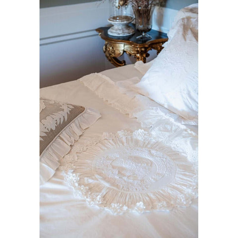 Parure Copripiumino Matrimoniale Dentelle – Blanc MariClò | Con Gala in Pizzo e 2 Copriguanciali