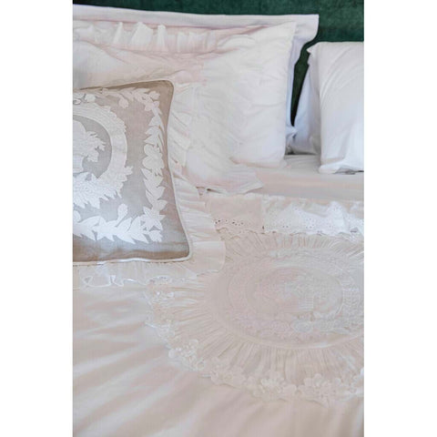 Parure Copripiumino Matrimoniale Dentelle – Blanc MariClò | Con Gala in Pizzo e 2 Copriguanciali