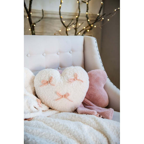 Set Plaid in Pile e Cuscino a Cuore Fiocco Pop by Blanc Mariclò - 140x170 cm