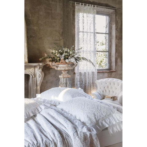 Parure Copripiumino Matrimoniale Blanc Mariclò 3 Pezzi con 2 Federe – Cotone Bianco Dentelle 240x260