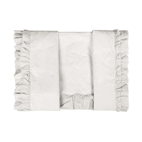 Parure Copripiumino Matrimoniale con Gala in Voile – Panna 250x200 cm + Federe 50x80 cm