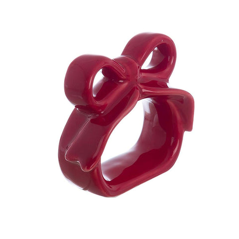 Porta Tovagliolo Fiocco Rosso Candy Cane by Blanc MariClo’ – Ceramica Natalizia