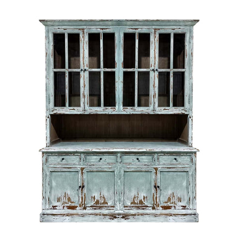 Vetrina Doppio Corpo Agapanthus Collection by Blanc Mariclò - Legno di Cedro Riciclato, 190x49x225 cm