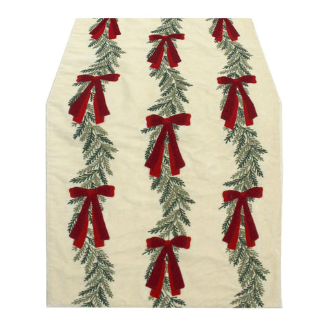 Runner Natalizio Ricamato 45x150 cm – Blanc Mariclò Natale Collection