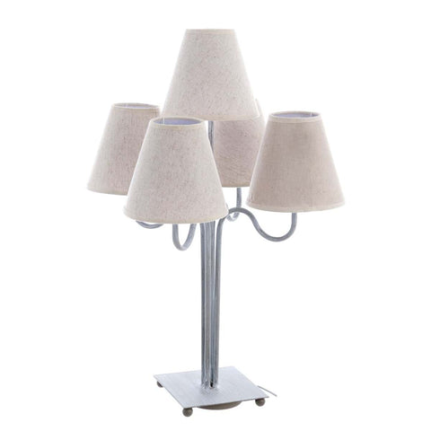 Lampada da Tavolo Anthea Collection by Blanc Mariclò - Metallo e 100% Lino, 46x46x60 cm