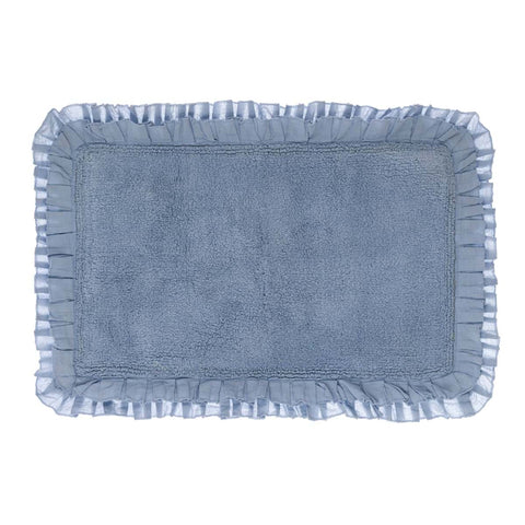 Tappeto Bagno con Doppia Gala Azzurro 1600 GSM by Blanc Mariclò - 100% Cotone, 50x80 e 50x130cm