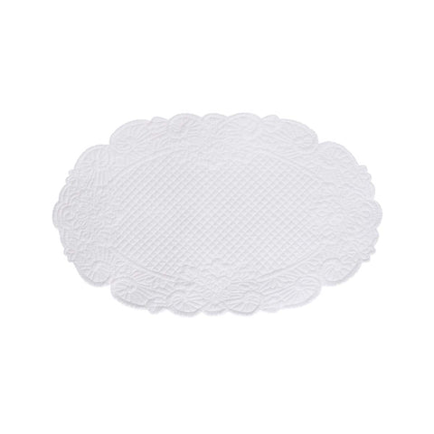 Tovaglietta Ovale Carmen in Cotone by Blanc Mariclò - Bianco, 20x30 cm