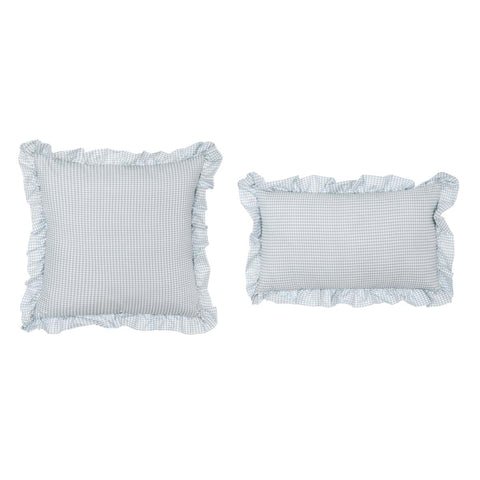 Set 2 Cuscini Sogno Vichy Verde con Gala by Blanc Mariclò - 45x45cm, 30x50 cm