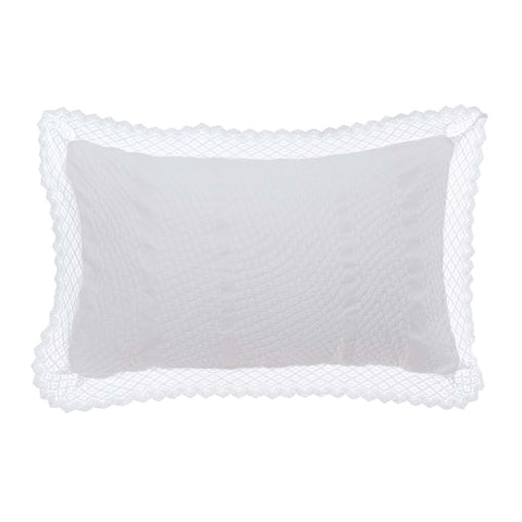 Copriguanciale con Pizzo Bianco – Collezione Palazzo Unito by Blanc MariClò, 50x80 cm