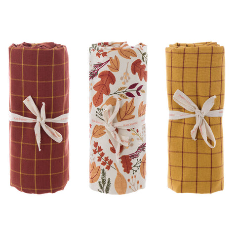 Tovaglia Rettangolare "Autumn" in Cotone – Bosco Ambrato Collection by Blanc MariClò, 140x180cm