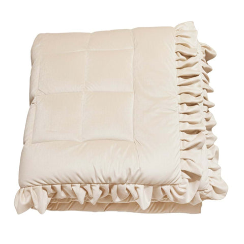 Trapunta Matrimoniale in Velluto con Gale Beige 580 GSM – Blanc Mariclò, 260x260cm
