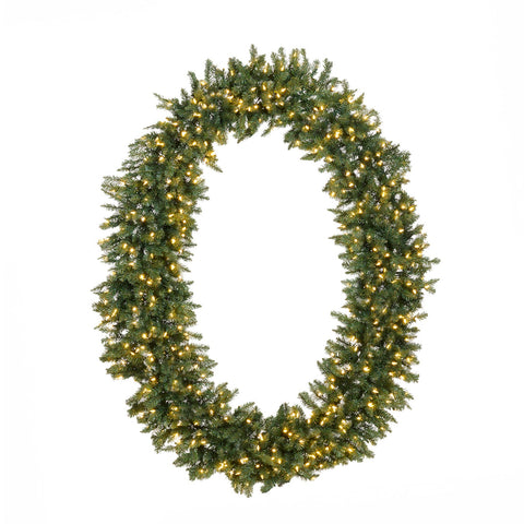 Ghirlanda ovale luminosa in pino artificiale – 183 cm – 400 luci LED