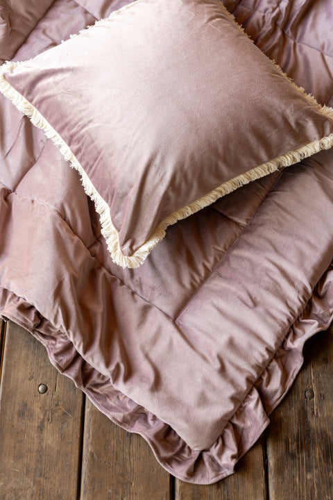 Trapunta Arya matrimoniale con federe – Avorio, Beige, Malva, Ottanio – 260×260 cm